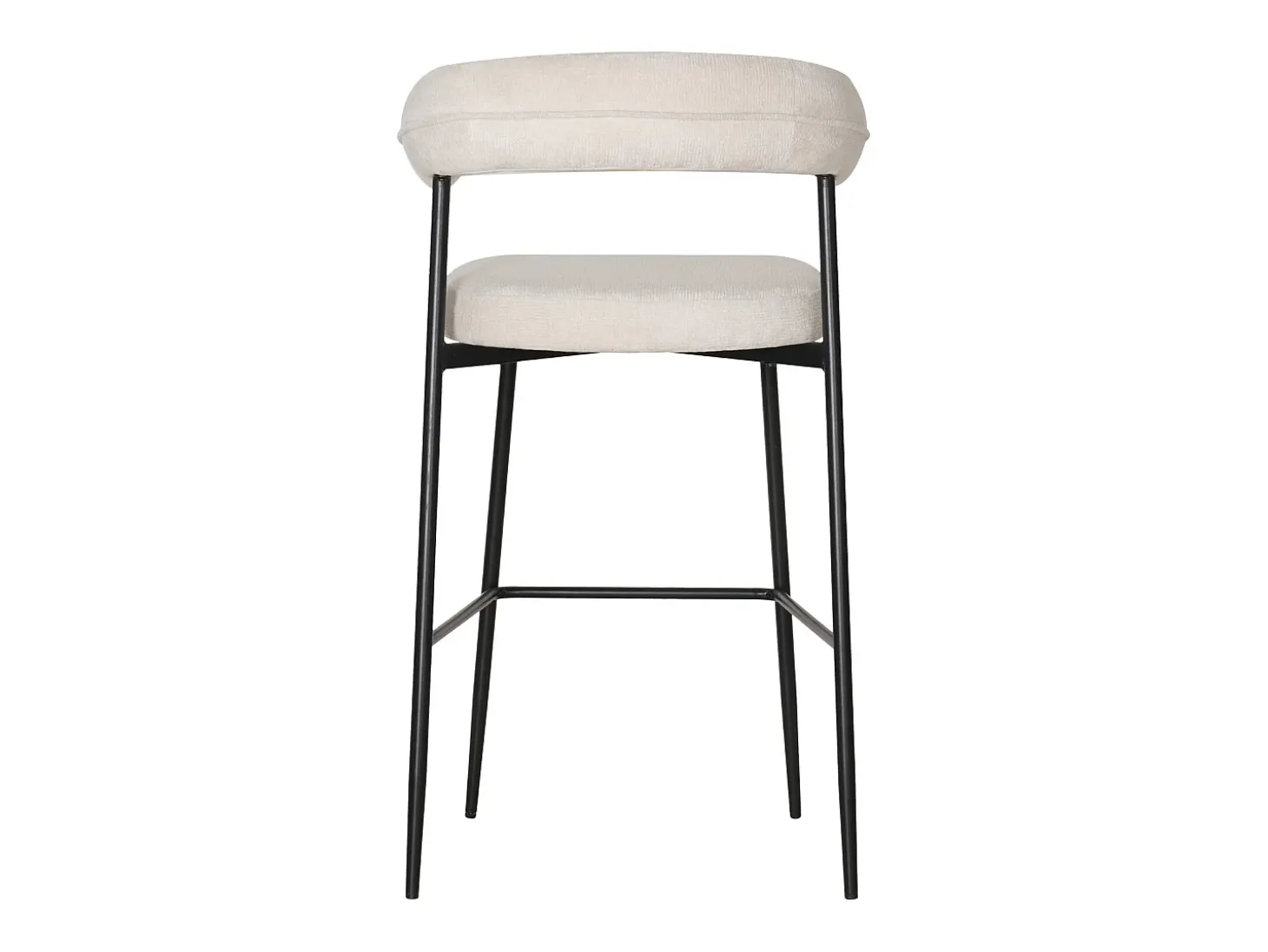 Pack de 2 taburetes de bar en tela beige THEA