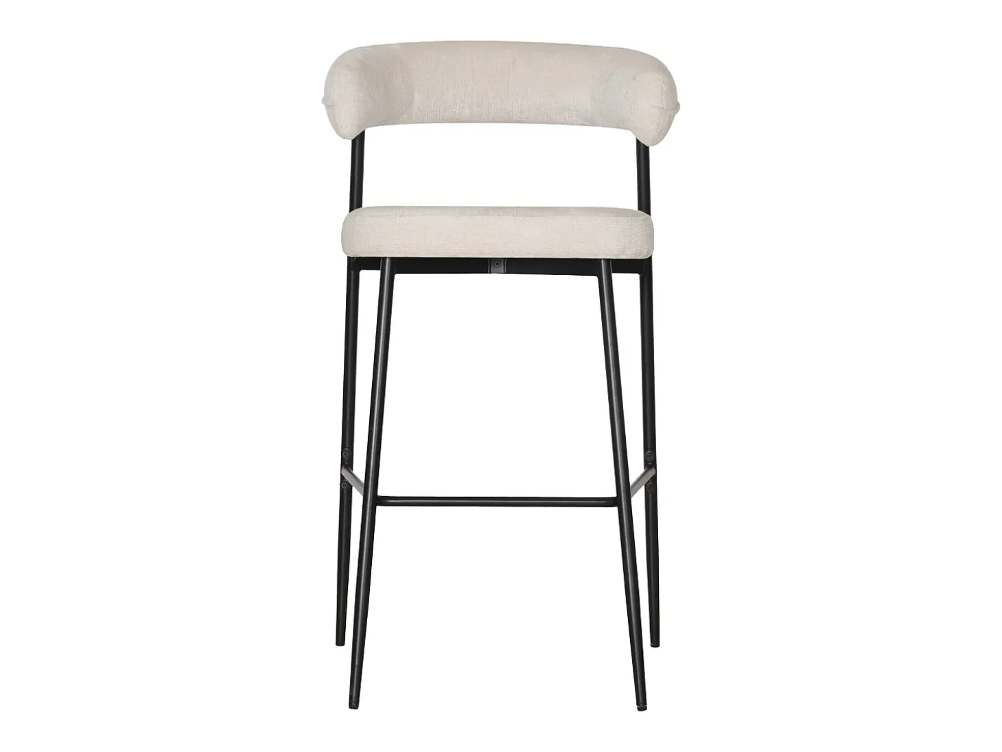 Pack de 2 taburetes de bar en tela beige THEA