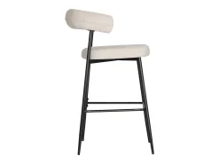 Pack de 2 taburetes de bar en tela beige THEA