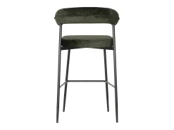 Pack de 2 taburetes de bar de tela verde THEA