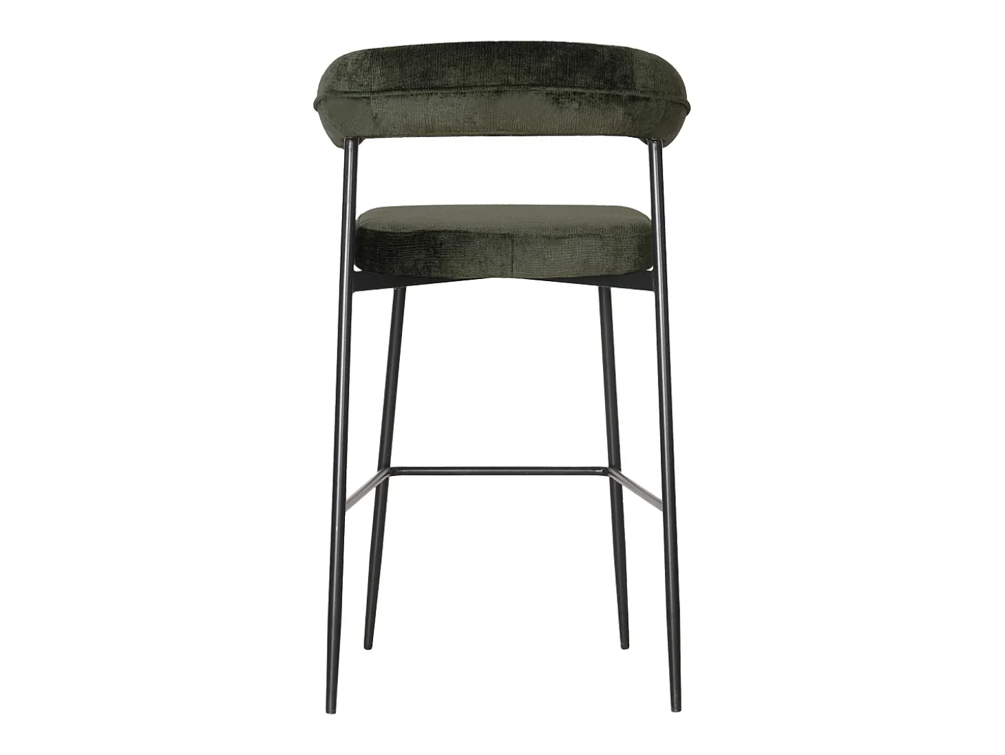 Pack de 2 taburetes de bar de tela verde THEA