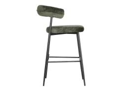 Pack de 2 taburetes de bar de tela verde THEA