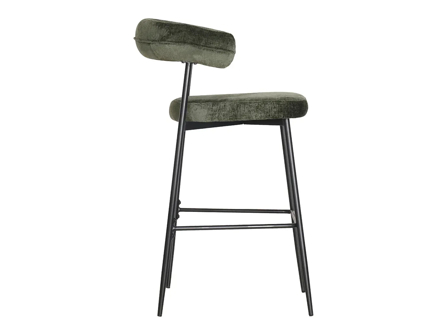 Pack de 2 taburetes de bar de tela verde THEA