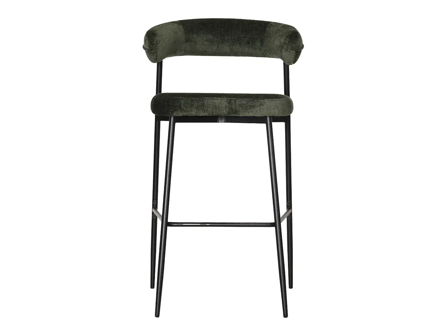 Pack de 2 taburetes de bar de tela verde THEA