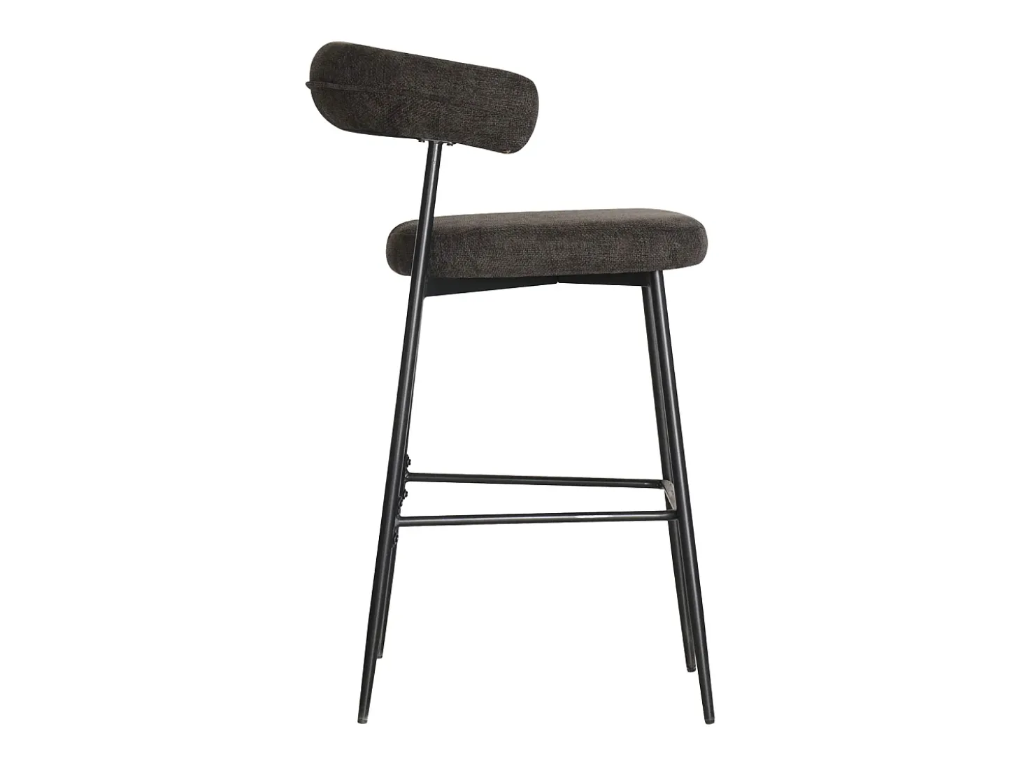 Pack de 2 taburetes de bar de tela gris THEA