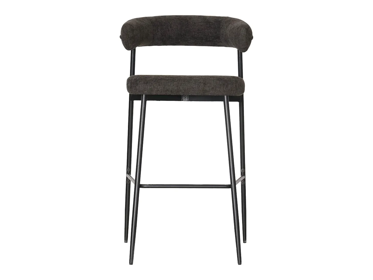 Pack de 2 taburetes de bar de tela gris THEA