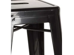 Pack de 4 taburetes de 76x45x45 cm de acero de estilo industrial en color negro Tolix