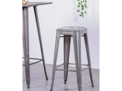 Pack de 4 taburetes metálicos de 76 cm de altura - Bistro - Metálico