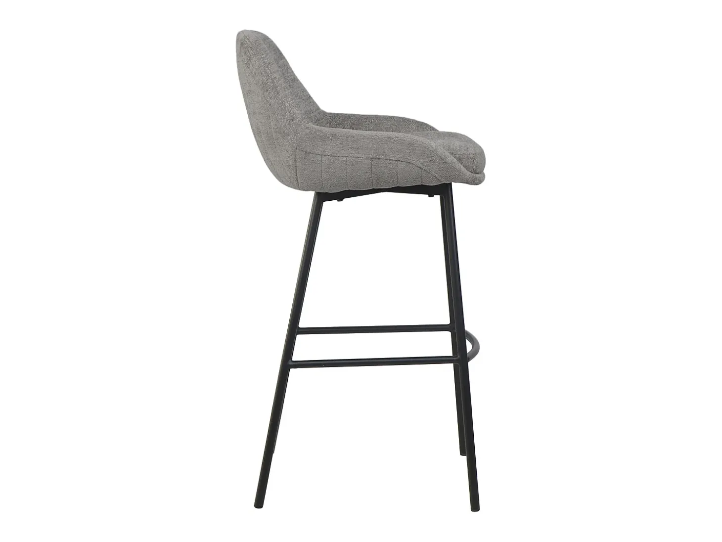 Pack de 2 taburetes para barra de 100x49x52 cm con respaldo de tela en color gris Caspi
