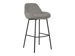 Pack de 2 taburetes para barra de 100x49x52 cm con respaldo de tela en color gris Caspi
