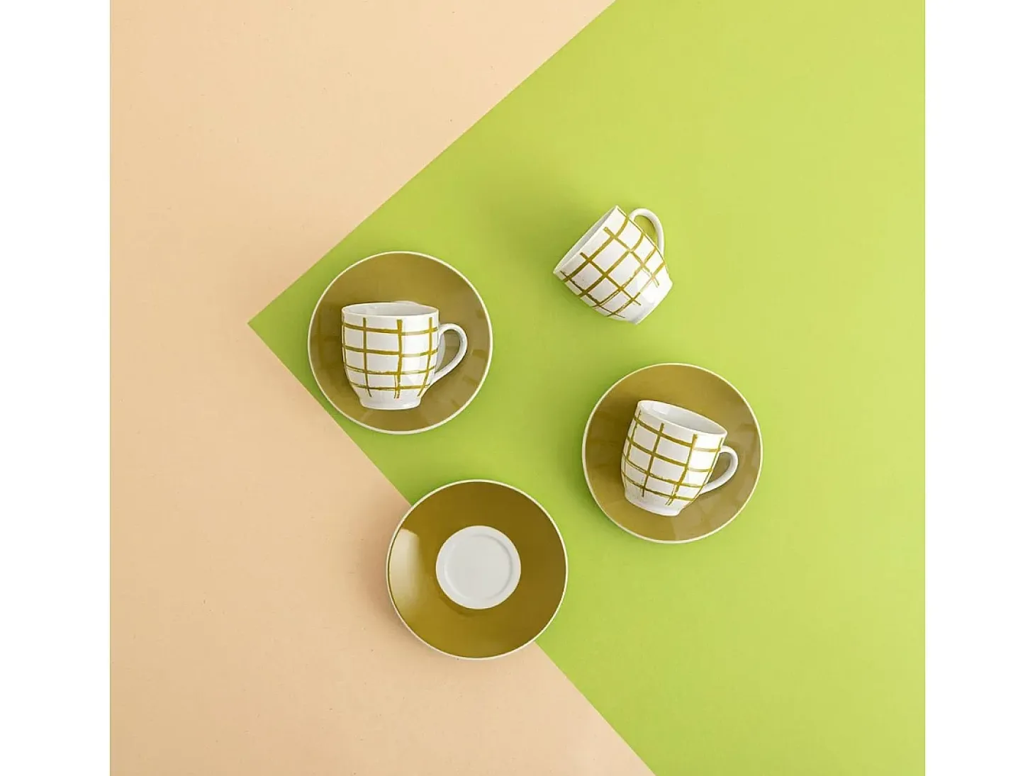 Pack de 6 tazas Kansas Quid porcelana verde 9 cl