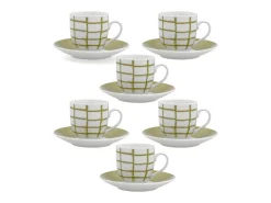 Pack de 6 tazas Kansas Quid porcelana verde 9 cl