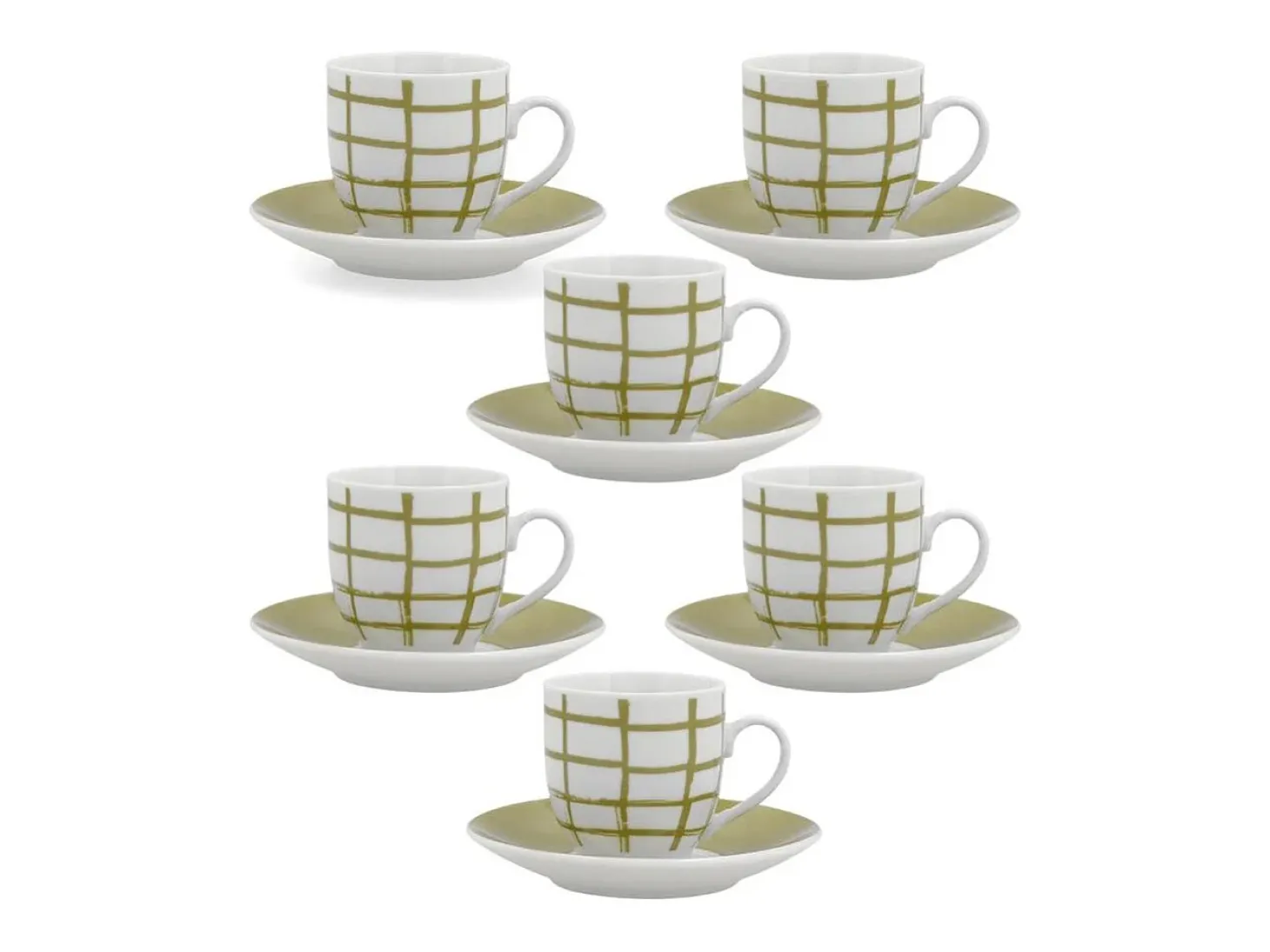 Pack de 6 tazas Kansas Quid porcelana verde 9 cl