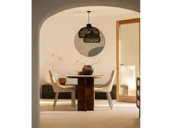 Pack de mesa de comedor de 200x85cm y banco de 160x45cm de madera maciza de abeto Decowood en tono nogal - TOKYO - DECOWOOD