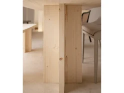 Pack de mesa de comedor de 180x80cm y banco de 140x45cm de madera maciza de abeto Decowood en tono natural - TOKYO - DECOWOOD