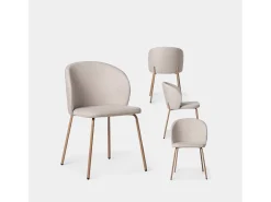 Packs 4 sillas Beige 49 x 80 cm