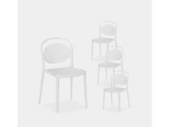 Packs 4 sillas Blanco 43 x 80 cm