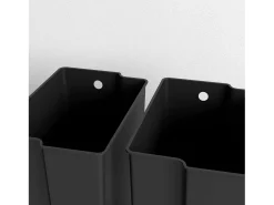 Papelera con pedal de 25 l, acero inoxidable, color negro (47,7 x 37,5 x 56 cm)