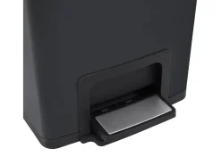 Papelera de pedal antihuellas de acero inoxidable de 30 litros color negro 02_0006099
