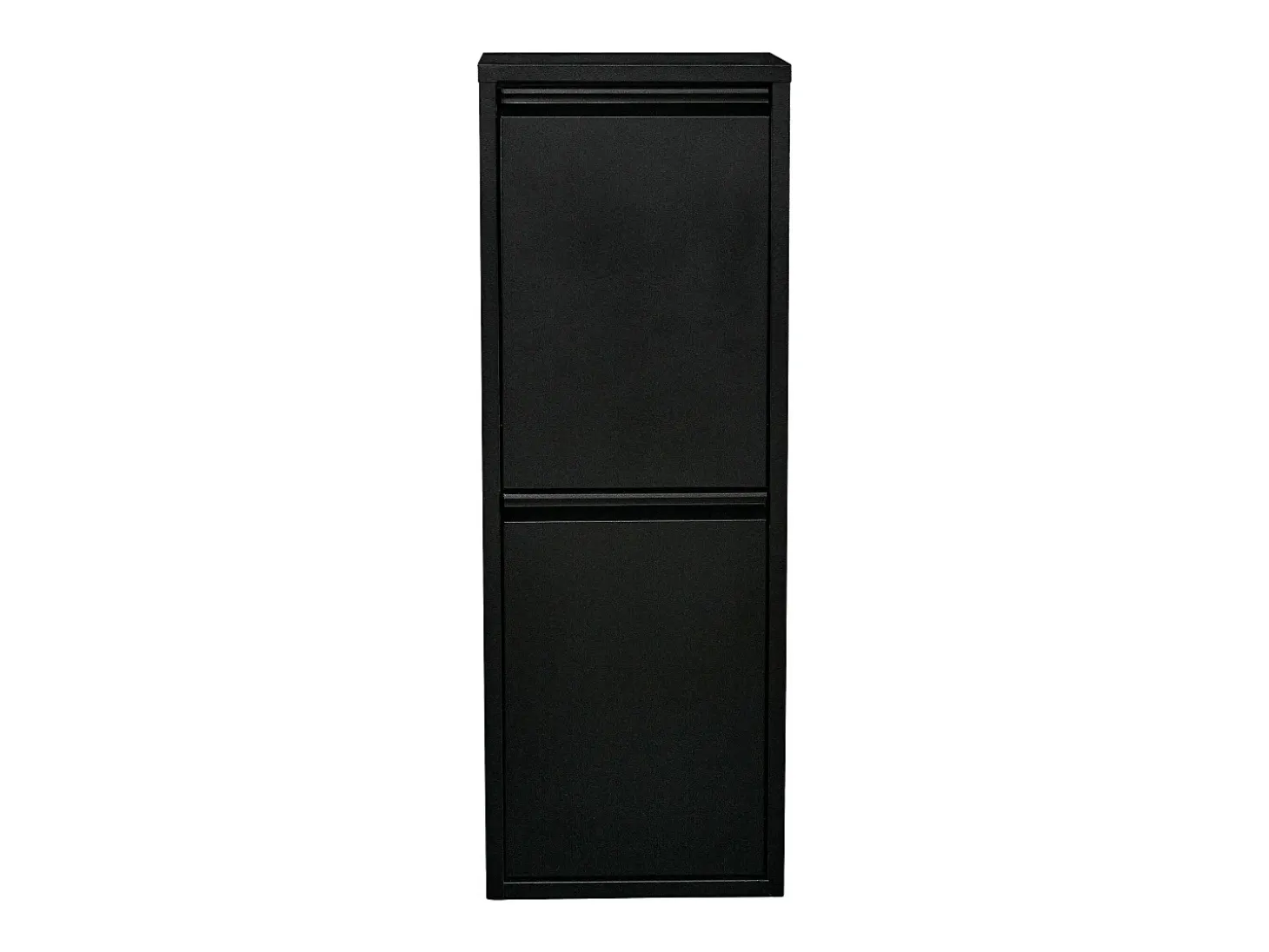 Papelera de reciclaje de pared con 2 compartimentos extraíbles 93 x 33 x 25 cm color negro 03_0008199
