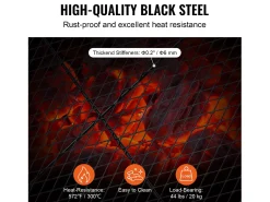 Parrilla de Cocina SucceBuy para Fogón Exterior X-Marks de 81CM, Parrilla de Cocina en Acero Robusto