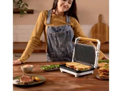 Parrilla eléctrica Cecotec Rock'nGrill 1200 Wood 1300W piedra RockStone blanco