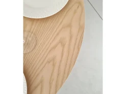 Pequena mesa de comedor redonda de 80 cm Jubi madera de fresno