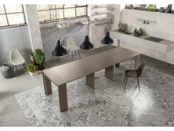 Pinocho - Consola extensible (42,5/302,5 x 90 cm) en MDF lacado gris paloma