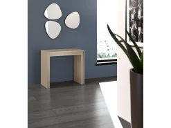 Pinocho - Consola extensible (42,5/302,5 x 90 cm) en MDF lacado gris paloma