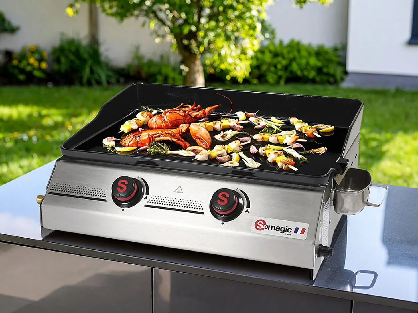 Plancha de asar a gas SO PREMIUM 2 quemadores 7kW