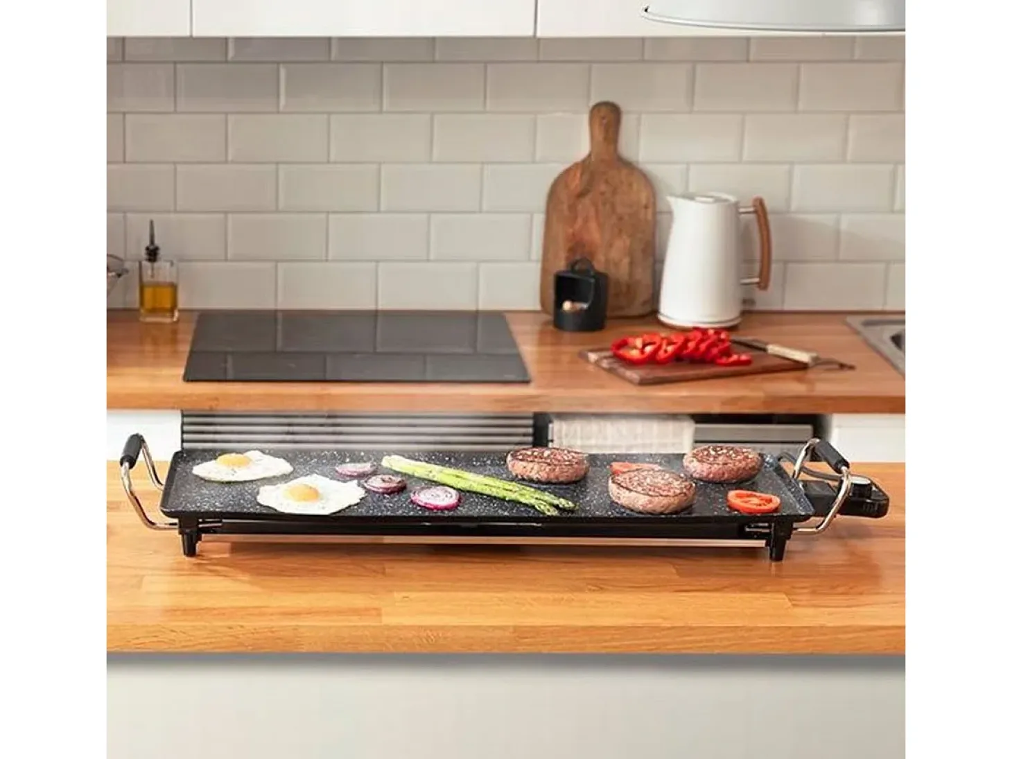 Plancha de asar eléctrica Cecotec Tasty&Grill 3000 RockWater XL 2400W negro