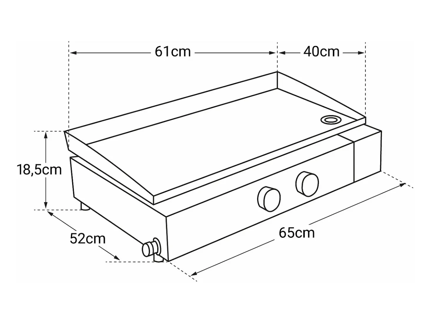Plancha de gas FINESTA 2B - 2 quemadores 5kW