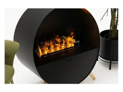 Planika - Chimenea de vapor con efecto de llama realista y tecnología Optimyst, control remoto y diseño moderno.