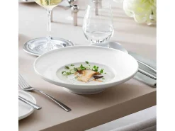 Plato hondo de porcelana blanco D25 cm, Afina