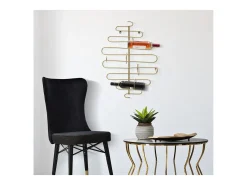 Porta Botellas VKH326, Oro, 53x13x72 cm, Kendra Home