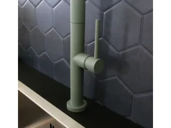 Portofino Mezclador de lavabo con teleducha extraíble gris verdoso Essebagno