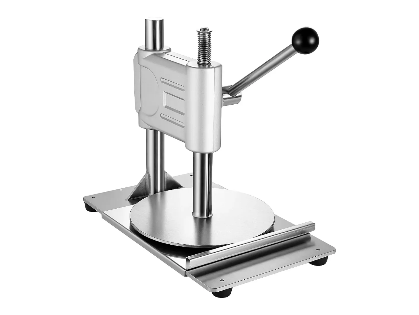 Prensa de Masa Manual SucceBuy, Placa de 24 cm de Diámetro, Prensa de Pizza de Acero Inoxidable, con Asa y 100 Hojas de Papel Vegetal, Ideal para Cafeterías