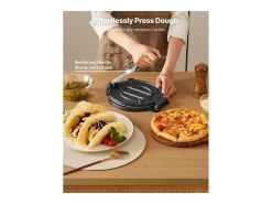 Prensa para Tortillas SucceBuy de Hierro Fundido de Alta Resistencia, 20 cm, con Asa y 100 Papeles de Pergamino, para Tortillas