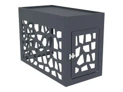 Protector para aire acondicionado / bomba de calor perforado en aluminio - Con puerta de acceso - Antracita - KAZOMA