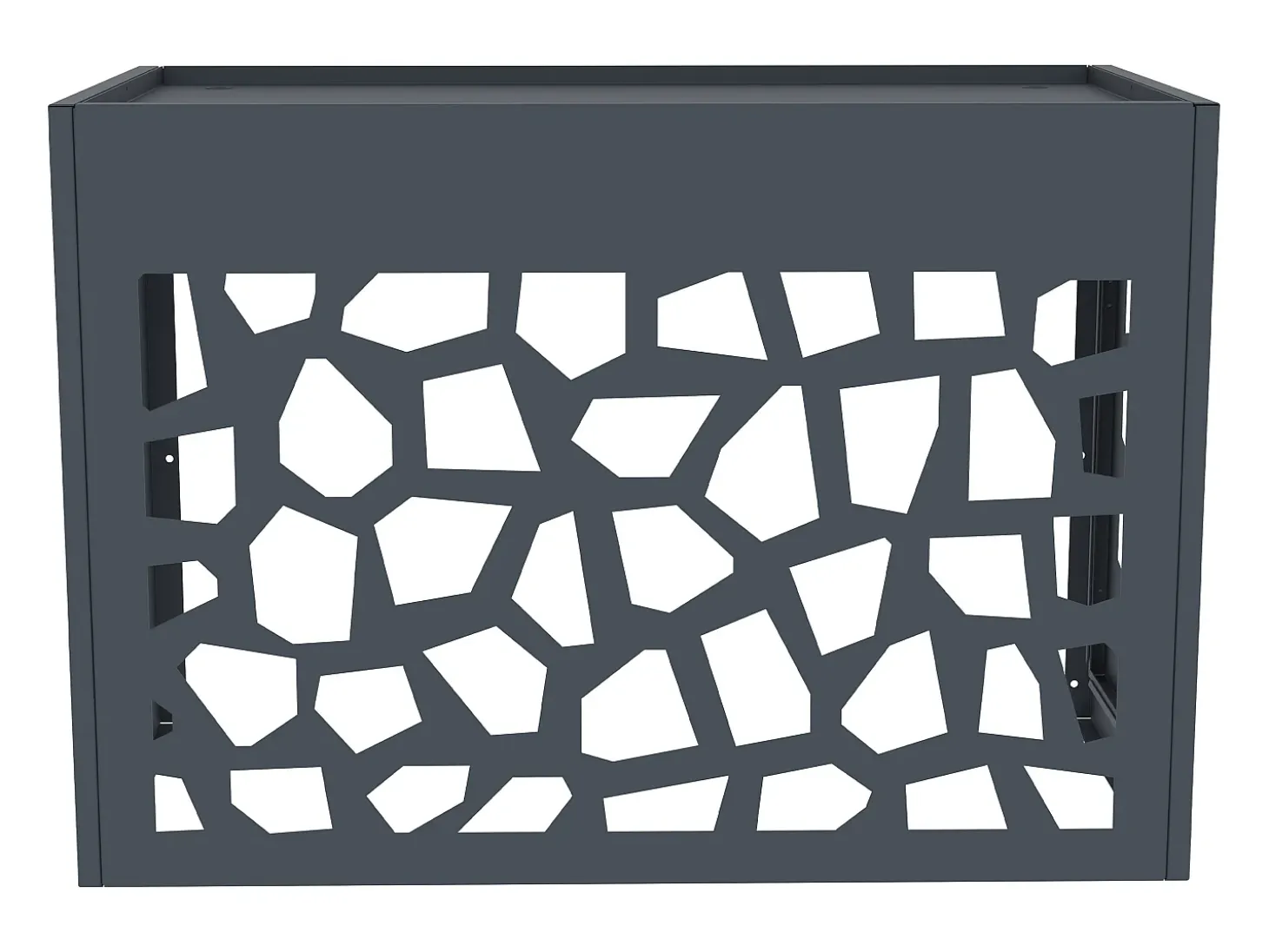 Protector para aire acondicionado / bomba de calor perforado en aluminio - Con puerta de acceso - Antracita - KAZOMA