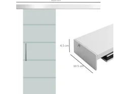Puerta corredera esmerilado con rayas 200x213 cm HOMCOM