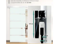 Puerta corredera esmerilado con rayas 200x213 cm HOMCOM
