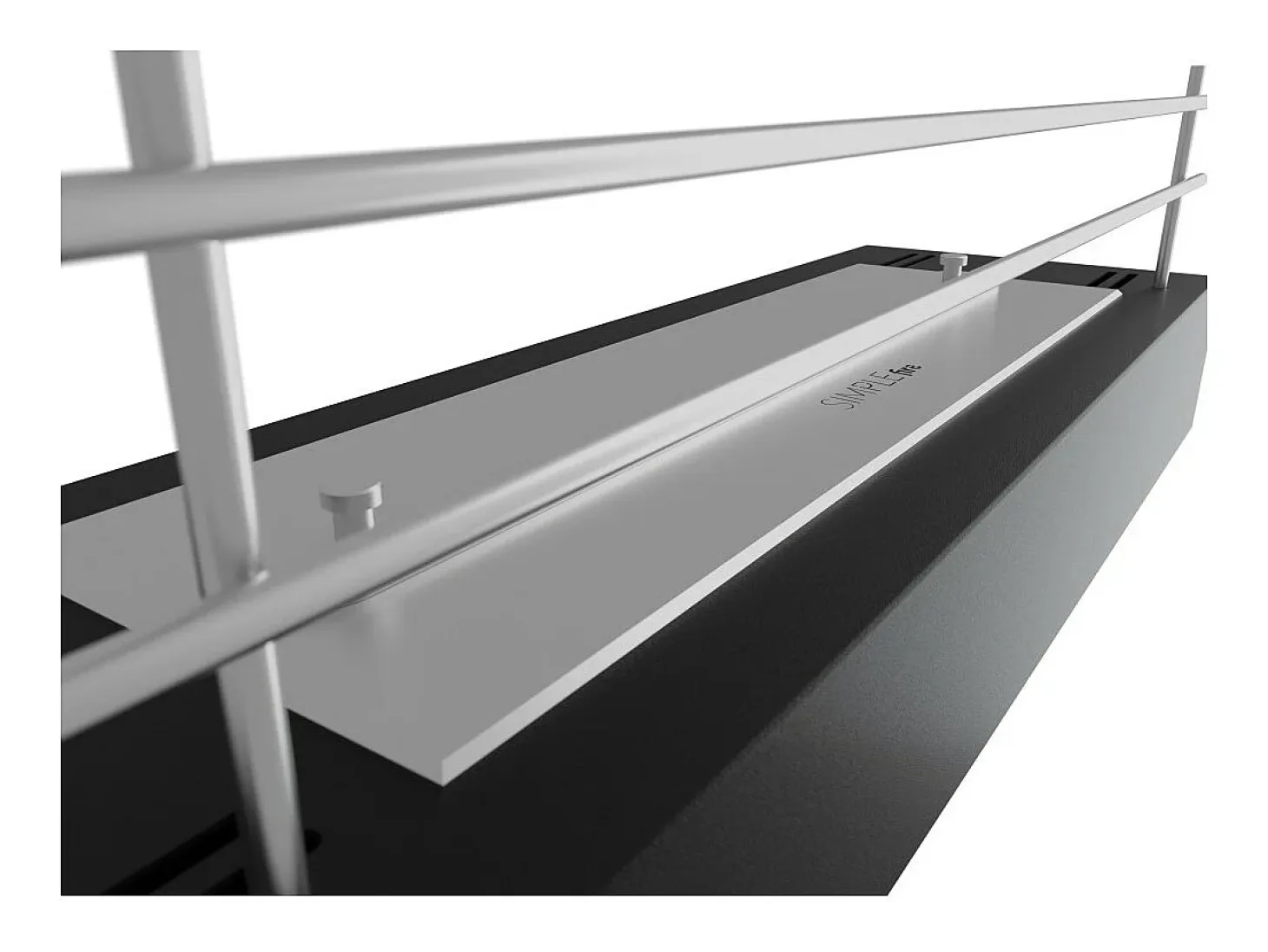 Quemador de bioetanol insertable de encimera negro mate en acero inoxidable de 60 cm con parrilla