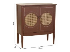 Recibidor De Madera Y Ratan Con 2 Puertas Marron