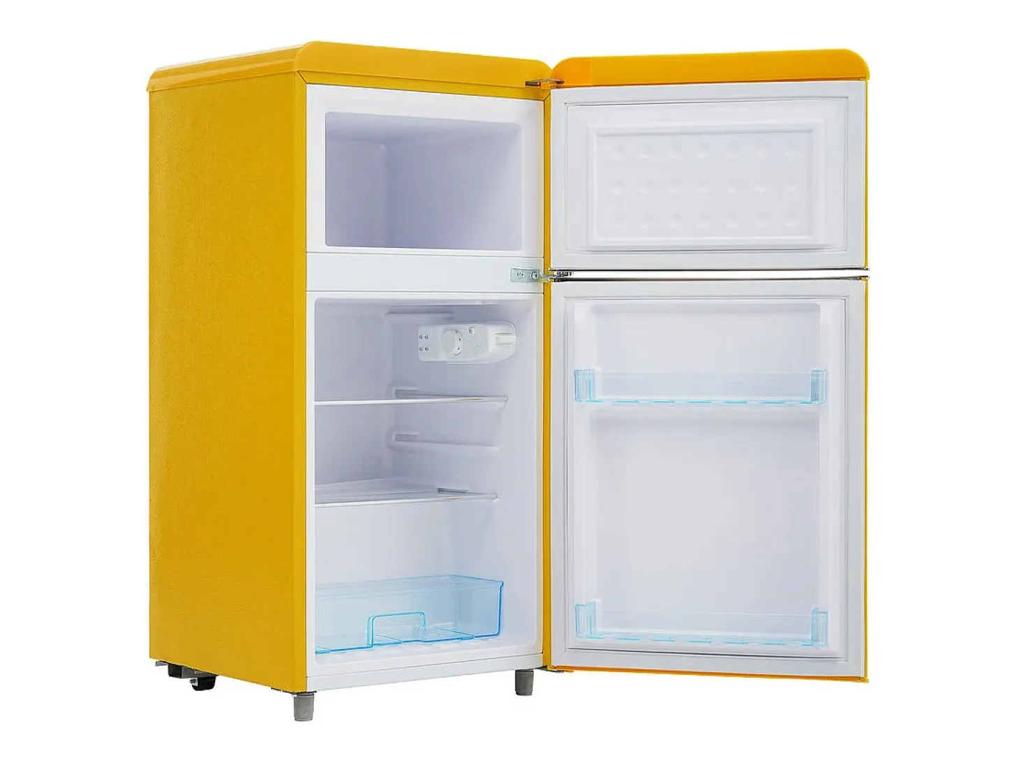 Refrigerador de doble puerta con ajustes y ruedas - 72L - 120kWh/año - Nivel de ruido bajo de 39 dB - Clase E - 45x44x91cm