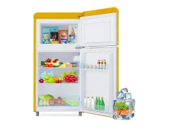 Refrigerador de doble puerta con ajustes y ruedas - 72L - 120kWh/año - Nivel de ruido bajo de 39 dB - Clase E - 45x44x91cm