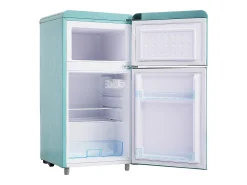 Refrigerador de doble puerta con ajustes y ruedas - 72L - 120kWh/año - Nivel de ruido bajo de 39 dB - Clase E - 45x44x91cm
