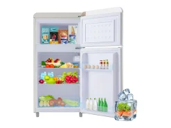 Refrigerador de doble puerta con ajustes y ruedas - 72L - 120kWh/año - Nivel de ruido bajo de 39 dB - Clase E - 45x44x91cm