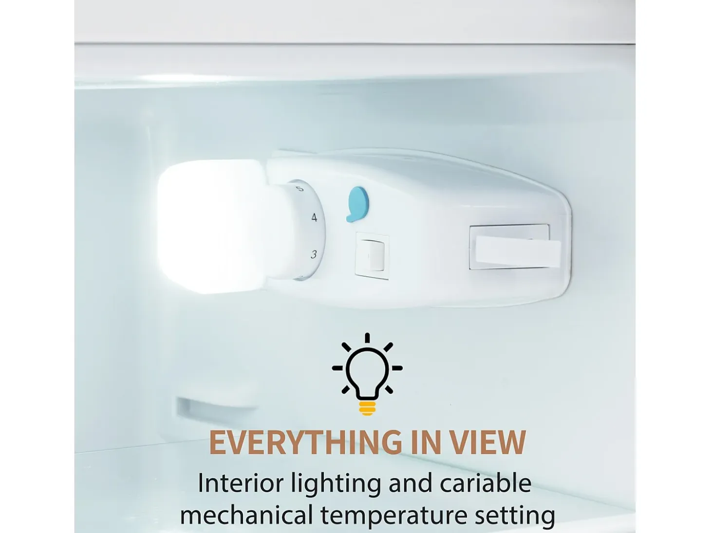 Refrigerador de dos puertas, 28L + 64L, con 3 estantes y LED, -27 ° C a 13 ° C, 116 kWh/año, eficiencia energética de