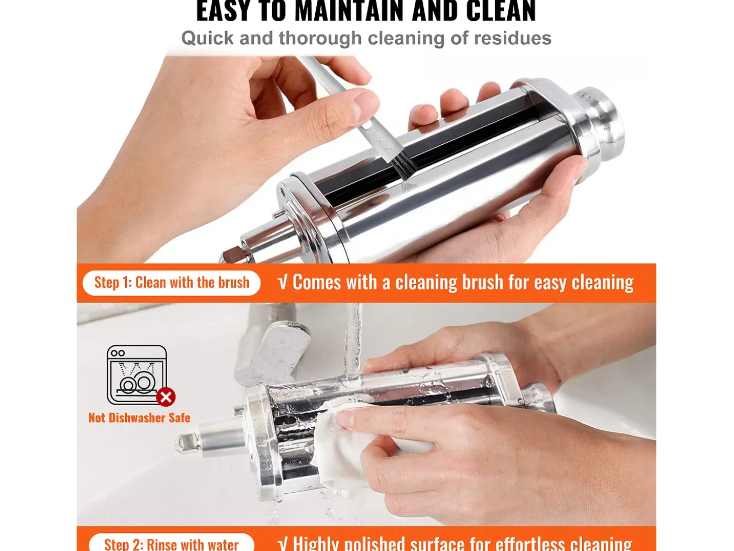 Rodillo para Massa SucceBuy Lote de 3 Accesorios para Masa para Mezcladora KitchenAid Conjunto de Cortapasta con Rodillos